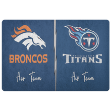 Load image into Gallery viewer, Broncos and Titans font 1 Her and His Team bolt updated no house divided