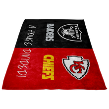 Load image into Gallery viewer, Raiders and Chiefs Blanket