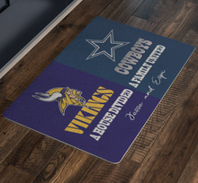 Load image into Gallery viewer, Vikings and Cowboys font 1 Jesse and Espi A House divided Family United font 2