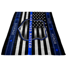 Load image into Gallery viewer, Blue Lives Matter Fleece Blanket Back The Blue Blanket