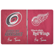 Load image into Gallery viewer, Carolina Hurricanes and Red Wings font 1 bolt Her and His Team
