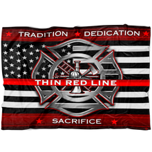 Load image into Gallery viewer, The Thin Red Line Fleece Blanket