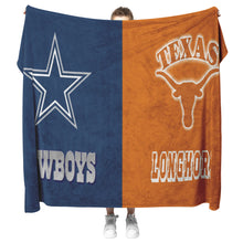 Load image into Gallery viewer, Cowboys and Longhorns Blanket new