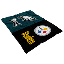 Load image into Gallery viewer, Eagles and Steelers Blanket no phrase