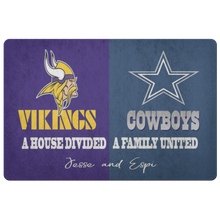 Load image into Gallery viewer, Vikings and Cowboys font 1 Jesse and Espi A House divided Family United font 2