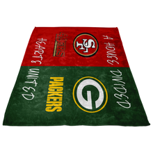 Load image into Gallery viewer, 49ers and Packers blanket divided united