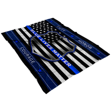 Load image into Gallery viewer, Blue Lives Matter Fleece Blanket Back The Blue Blanket