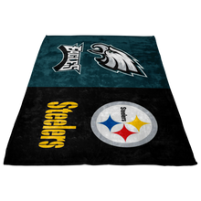 Load image into Gallery viewer, Eagles and Steelers Blanket no phrase