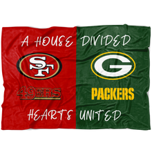 Load image into Gallery viewer, 49ers and Packers blanket divided united