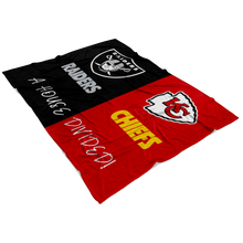 Load image into Gallery viewer, Raiders and Chiefs Blanket