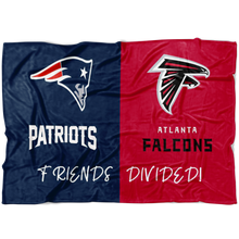 Load image into Gallery viewer, Pats and falcons blanket friends divided