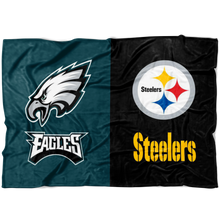 Load image into Gallery viewer, Eagles and Steelers Blanket no phrase
