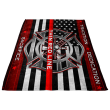 Load image into Gallery viewer, The Thin Red Line Fleece Blanket