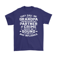 Load image into Gallery viewer, Grandpa Shirts They Call Me Grandpa Shirt Partner in Crime Shirt Funny Grandpa Shirt Father's Day Shirt