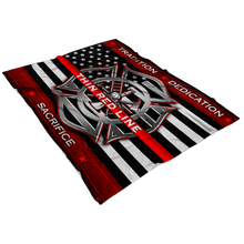 Load image into Gallery viewer, The Thin Red Line Fleece Blanket